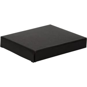 A black box with a flat, square design suitable for packaging products or gifts.