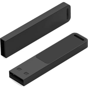A black Wallis LED flash drive with a sleek, rectangular design, featuring a logo.