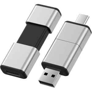 A sleek silver and black Harris Type-C flash drive with retractable design and a logo.