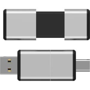 A silver and black Harris Type-C flash drive with a sleek design, featuring a logo on the surface.