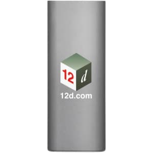 A grey promotional item featuring a logo and a rectangular design, suitable for branding use.