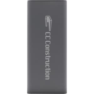 A grey precision tool kit with a logo, designed for compact storage and easy portability.