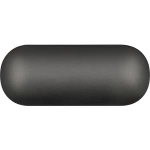 A black oval charging case for Aria True Wireless Earbuds is displayed. The case has a smooth finish and a seamless design.