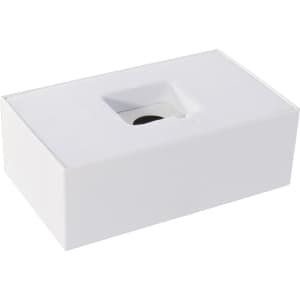 A white gift box with a cut-out section, designed for packaging pens. It features a smooth, clean surface.