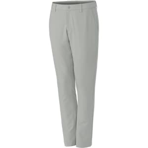 Light grey sport pants with a classic fit, featuring a button closure and a logo. Ideal for active wear.