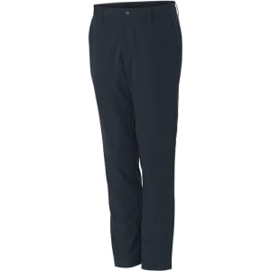 A pair of black sport pants featuring a waistband and a logo. Designed for comfort and flexibility.