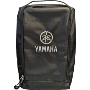A premium black PU leather shoe bag with a logo, featuring a zip closure and a sturdy design.