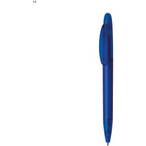 A blue plastic pen with a clip and a logo on the barrel, part of the IC 400-Frost AL product range.