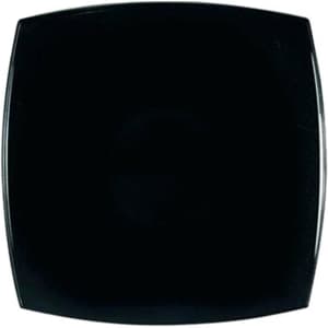 A black compact with a smooth surface, featuring a subtle curve in its design.