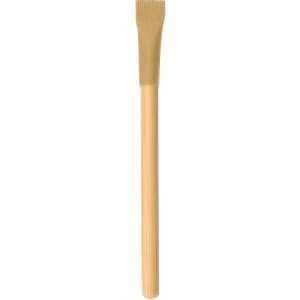 A bamboo pencil with a light brown finish, featuring a textured end and a smooth wooden shaft.