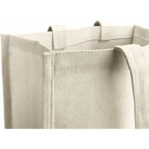 A light beige executive canvas tote bag with sturdy handles and a simple design. It has a logo on one side.