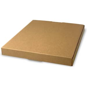 A brown cardboard box with a flat, rectangular design, suitable for packaging or storage.