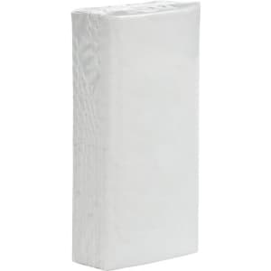 A white pack of mini pocket tissues, neatly folded with a branded logo on the front.