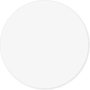 A round, white cardboard coaster featuring a logo. Ideal for protecting surfaces.