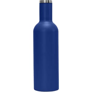 A drink bottle in a vibrant blue colour with a stainless steel lid and a sleek, modern design.