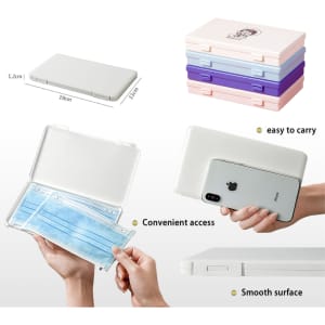 A stack of pastel-coloured mask storage boxes with a smooth surface, designed for convenient access and easy transport.
