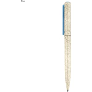 A blue eco pen with a speckled textured finish, featuring a smooth blue clip. It has a simple, modern design.