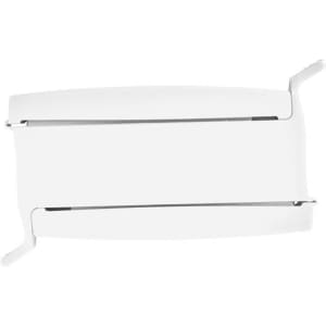 A white food clip with two sides and metal gripping edges, designed for holding food securely.