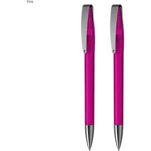 A pink pen with a silver clip, part of the COBRA MM Deluxe Pen Gift Set for office and business use.