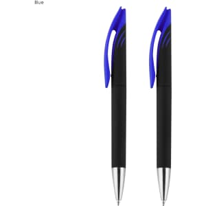 Aster Signature Pen Gift Set featuring two black pens with blue accents and silver trim. Comes in an elegant presentation.