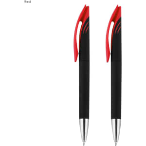 Aster Signature Pen Gift Set featuring two pens in black with red accents. Includes branding on the pens.