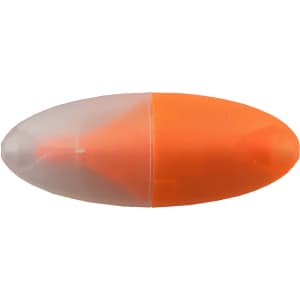 An orange and clear mini highlighter with a smooth, oval shape and a removable cap.