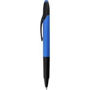 A stylus pen highlighter in blue and black, featuring a smooth, sleek design with a clip.