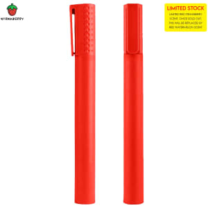 A Jumbo Highlighter Pen in bright red with a textured grip and a clip, featuring a logo on the body.