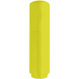 A triangular highlighter set in bright yellow, featuring a sleek design with a branding logo.