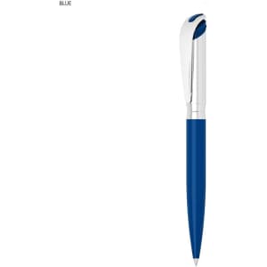 A blue I-ROQ pencil with a silver clip and tip, featuring a branding logo.