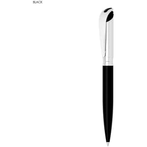 A sleek black I-ROQ pencil with a silver clip and detailing, featuring a simple design and smooth finish.
