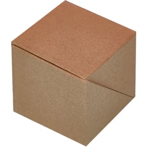 A brown cardboard box with a square shape and a flap closure. It has a simple, unbranded design.
