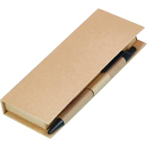 A natural kraft gift box containing two black pens. The box features a sliding design.