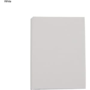 A white mini sticky note pad with a plain cover, featuring a branding logo. Ideal for office use.