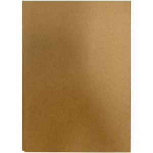 A brown kraft cover notebook. It has a smooth texture and a simple design with no visible branding.