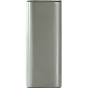 A silver flip-top mint tin with a sleek cylindrical shape. The tin features a logo on its surface.