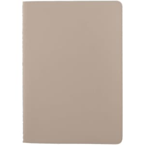 A beige washable paper notebook with rounded corners and a smooth, matte cover. It includes a logo on the back.