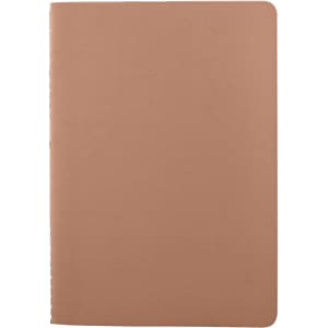 A washable paper notebook in a light brown colour, featuring a smooth, plain cover. It includes a logo on the front.