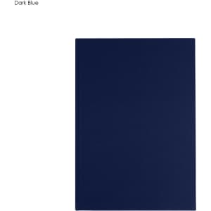 A dark blue B5 notebook with a smooth cover, featuring a logo on the front.