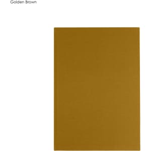 A golden brown B5 notebook with a plain cover and no visible text or images. It has a simple design and branding.