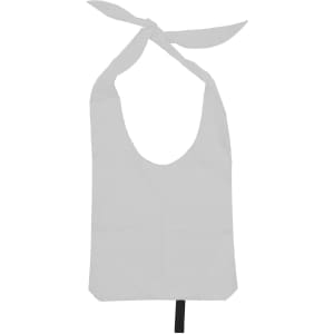 A white nylon sling bag with open handles and a knotted top, featuring a black accent.