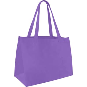 A medium non-woven tote in a solid purple colour with two shoulder straps and no visible branding.