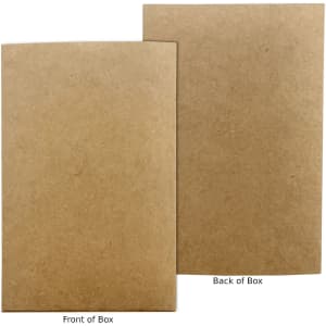 A brown cardboard box featuring both the front and back views, with a simple design and no additional branding visible.
