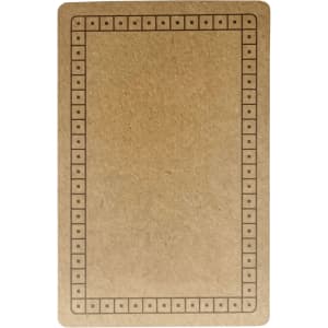 A brown playing card featuring a simple border design. The card is made from recycled materials.