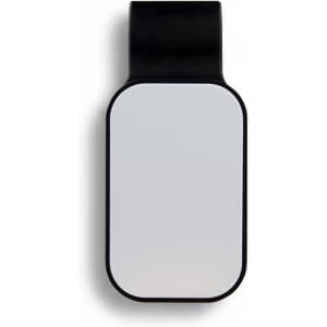A black car visor sunglass holder with a smooth, reflective surface and a minimalistic design.