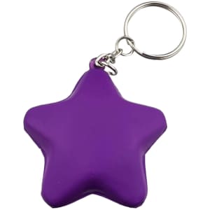 A purple star-shaped key ring with a silver keychain attachment.