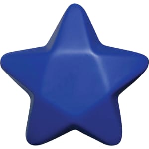 A blue star-shaped stress toy with a smooth surface and no visible branding.