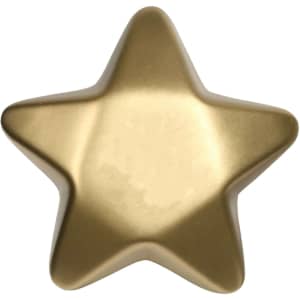 A gold star-shaped stress relief toy with a smooth surface, designed for relaxation and play.