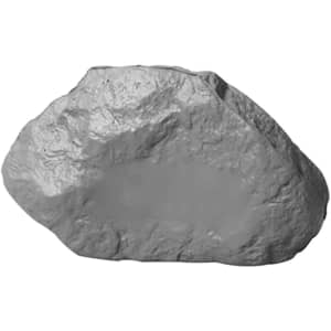 A grey stress rock shaped like a natural stone, featuring an uneven texture and smooth surface.