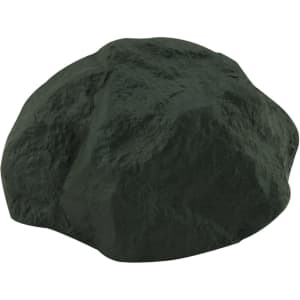 A dark green stress rock with a textured surface, resembling a natural stone.